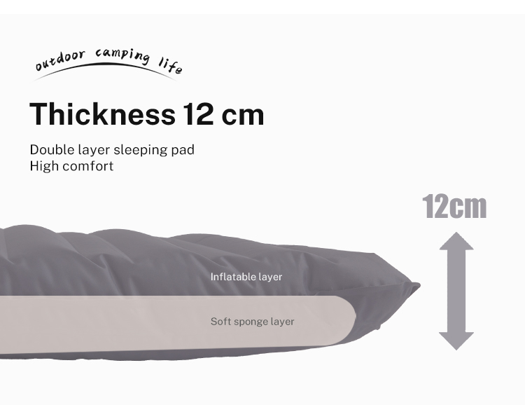 Individuell gestaltete 12 cm selbstaufblasende Camping-Isomatte mit neuer Doppelstruktur